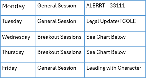 Weekly Agenda